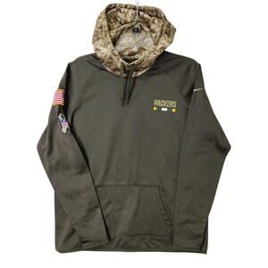 NIKE WOMENS HOODIE SZ LG GREEN BAY PACKERS CAMO SALUTE TO SERVICE MILITARY USA